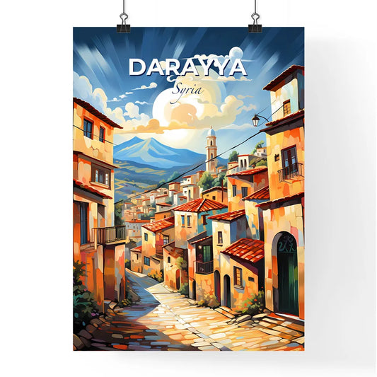 Darayya Syria Skyline - Colorful Painting of a Town Default Title