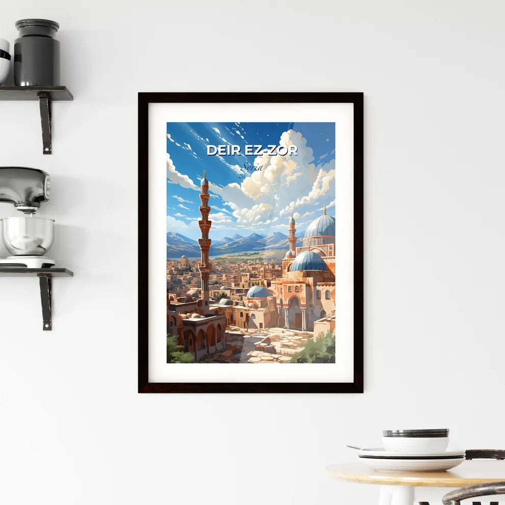 Deir ez-Zor Cityscape Painting Syria Skyline Blue Dome Architecture Art Default Title