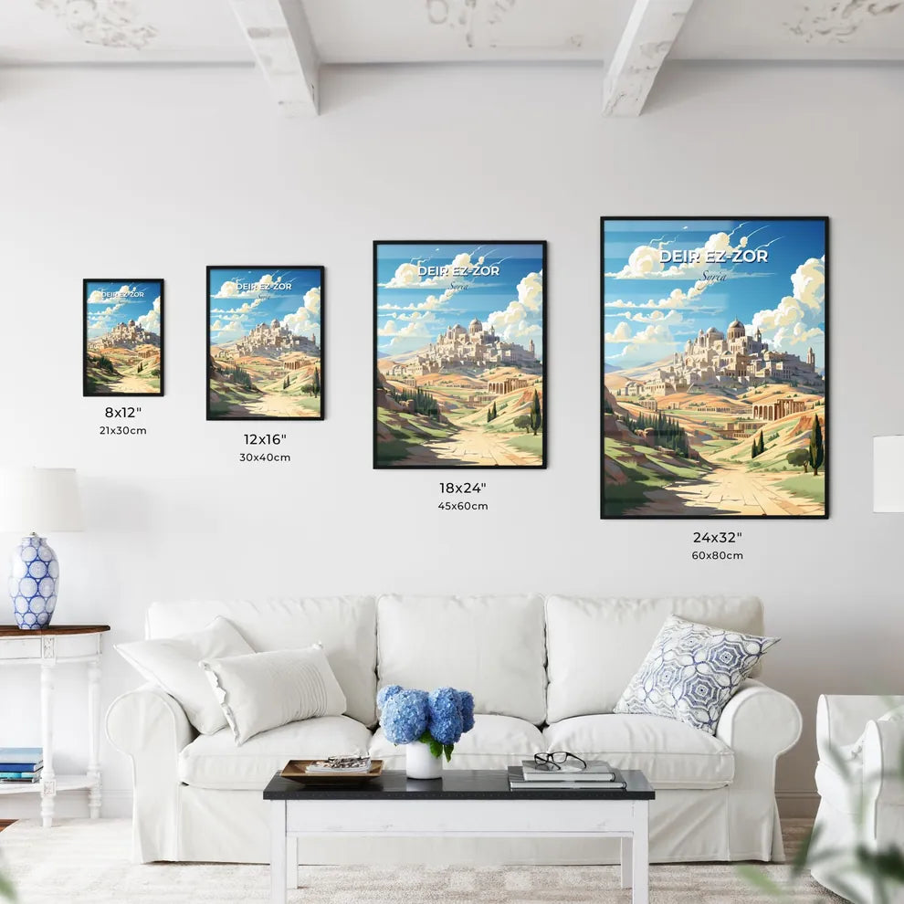 Deir ez-Zor City Skyline Painting Oil Canvas Art Urban Landscape Travel Default Title