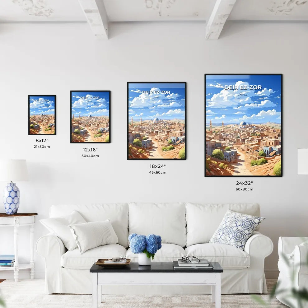 Deir ez-Zor Skyline Painting - Vibrant Desert City Art Panorama Default Title