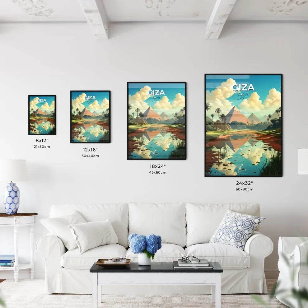 Giza Pyramids Watercolor Landscape Default Title