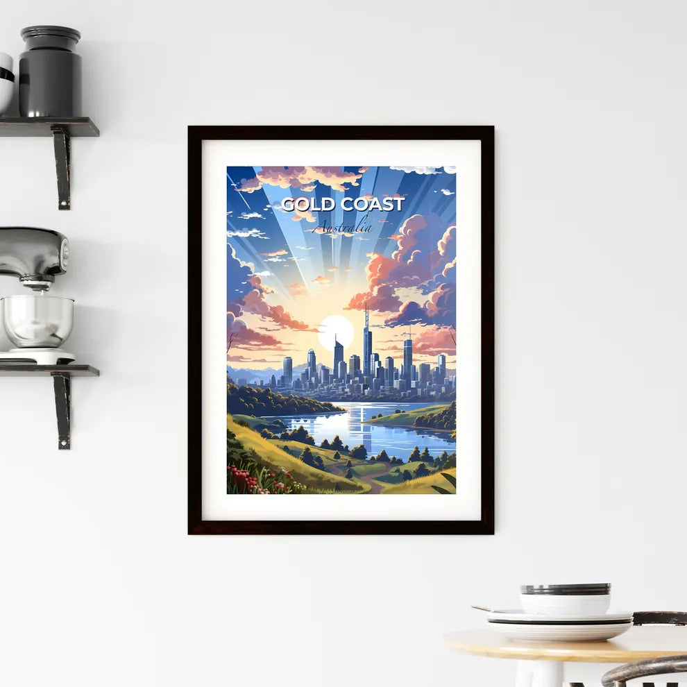 Gold Coast Tweed Heads Australia Skyline Art Painting Landscape Cityscape River Trees Default Title