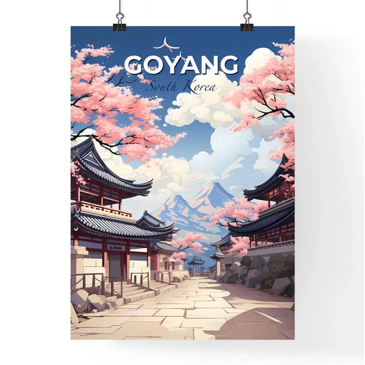 Goyang South Korea Skyline panorama street buildings pink blossoms vibrant art Default Title