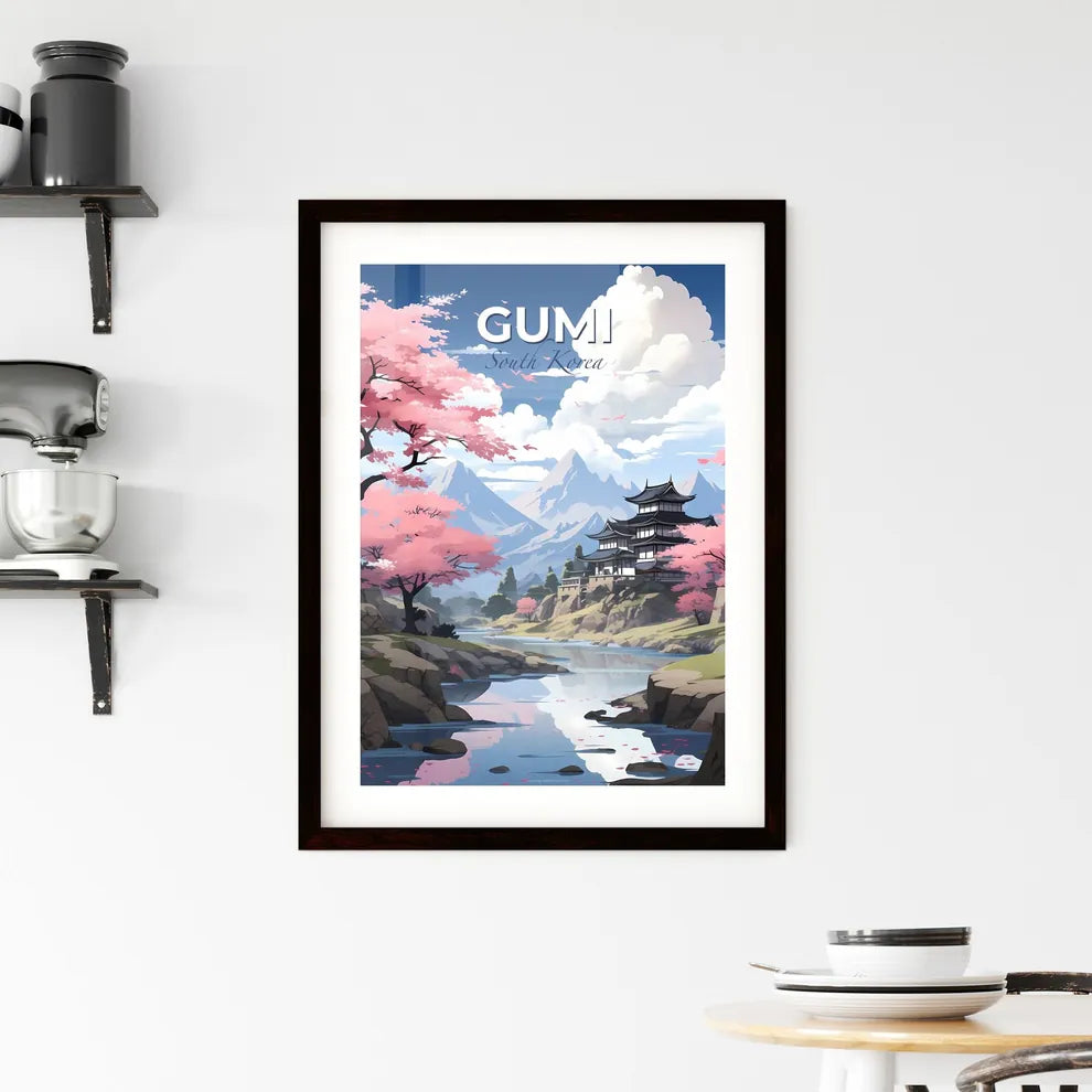 Artistic Landscape of Gumi South Koreas City Skyline With River, Building, and Greenery Default Title