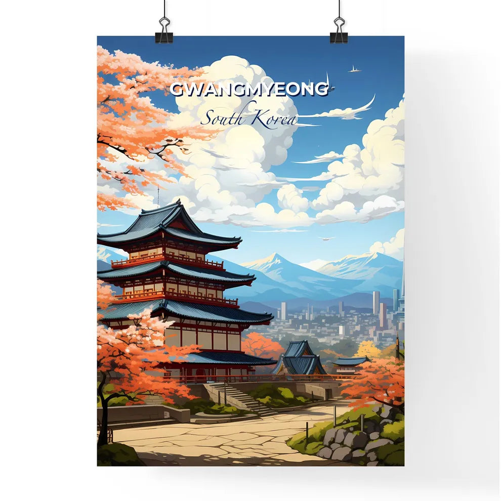 Vibrant Contemporary Painting of Gwangmyeong Cityscape, South Korea Featuring Dynamic Architecture and City Panorama Default Title