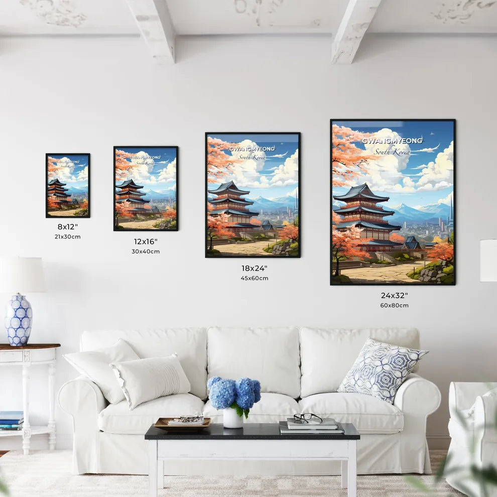 Vibrant Contemporary Painting of Gwangmyeong Cityscape, South Korea Featuring Dynamic Architecture and City Panorama Default Title