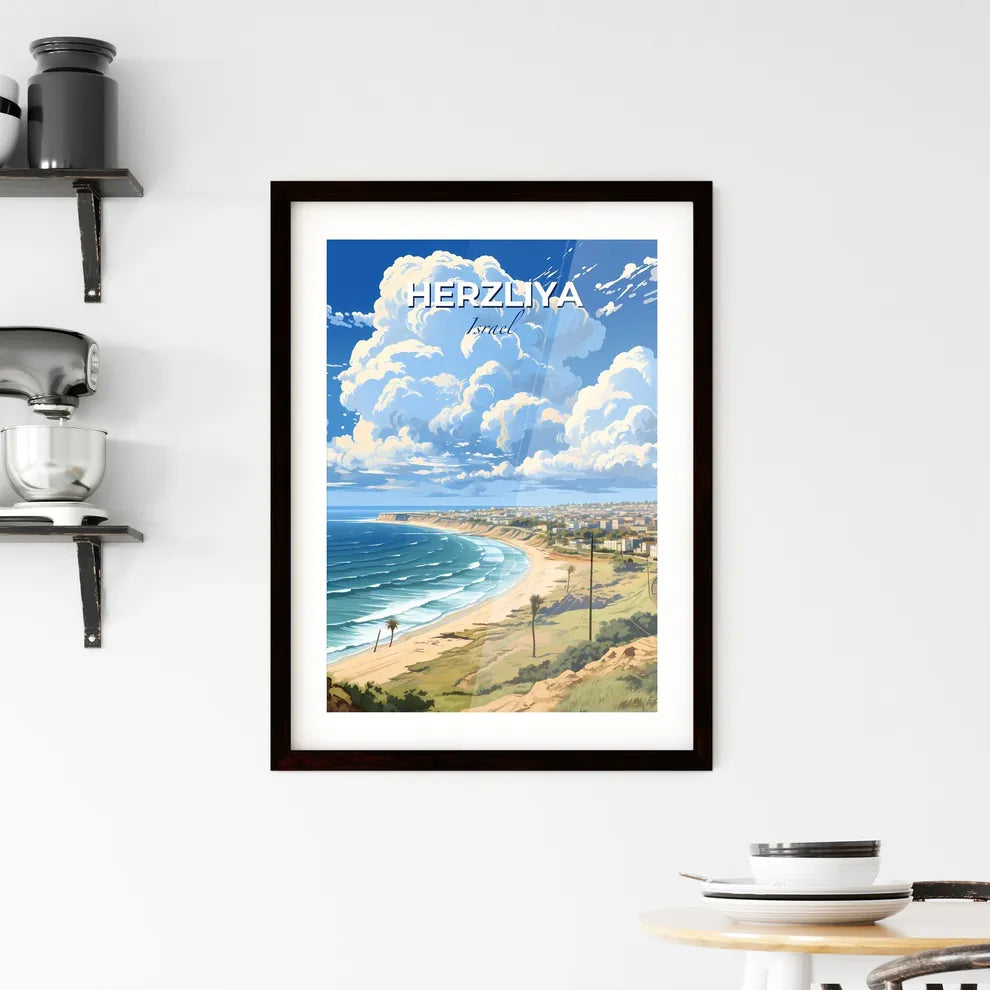 Vibrant Beachside Skyline of Herzliya Israel - Art Deco Architecture and Stunning Shoreline Default Title