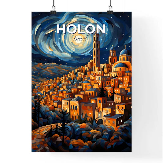 Vibrant Cityscape Art Painting - Colorful Skyline Night Painting - Modern Abstract City Painting Default Title