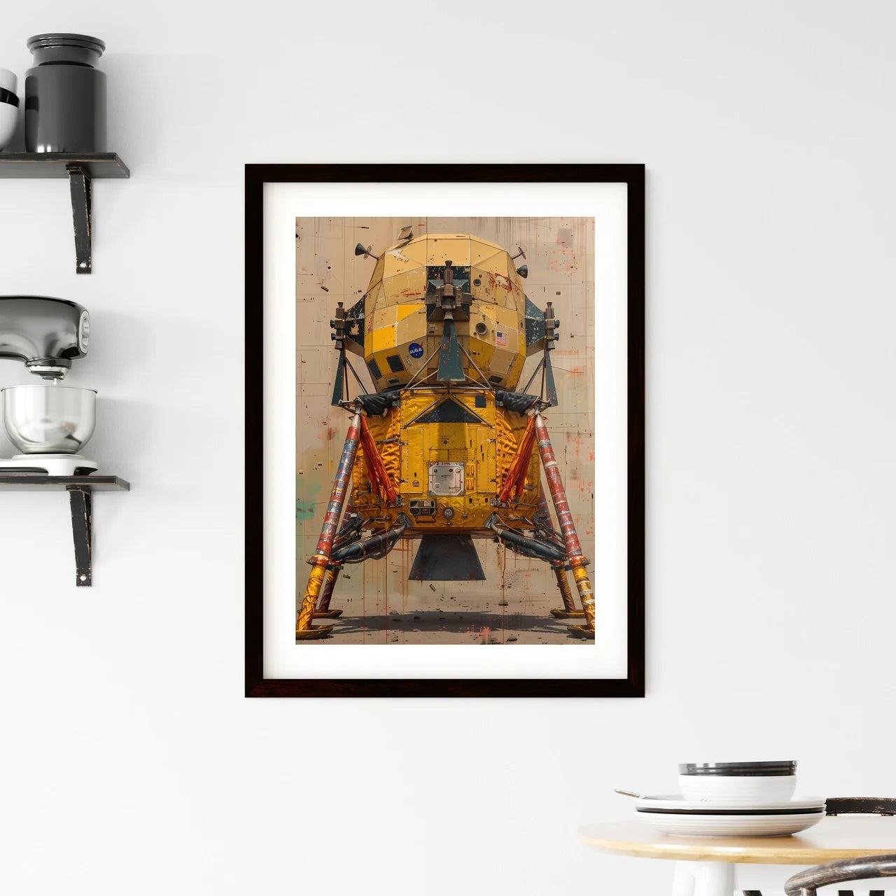 Impressionist Painting Depicting Apollo 11 L Framed Print