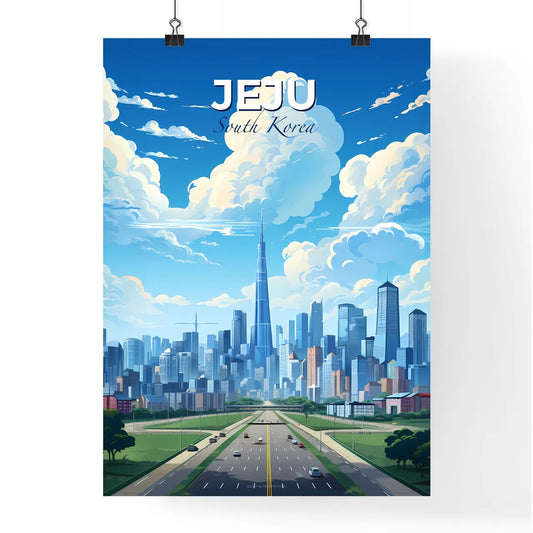 Expressive Cityscape Painting - Jeju South Korea City Skyline Road Urban Art Default Title