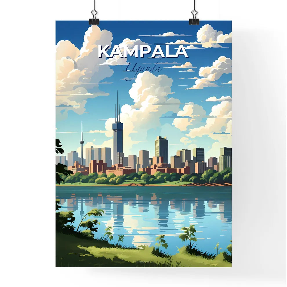 City Skyline Art - Kampala Uganda Vibrant Cityscape Urban Architecture Nature Water Features Painting Default Title