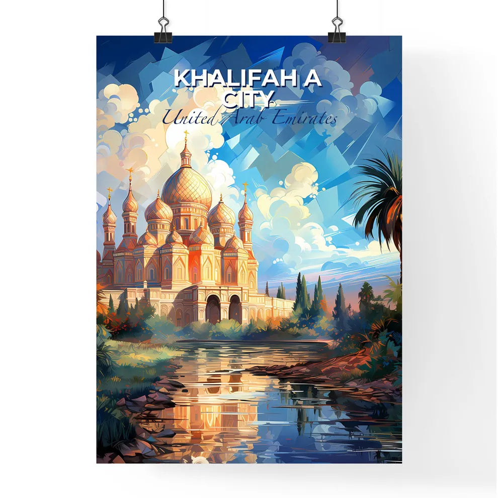 Khalifah Abu Dhabi Emirates Skyline Artistic Urban Cityscape Building Landmark Art Trees River Default Title