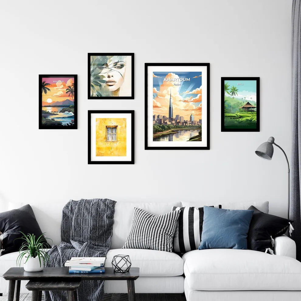 Khartoum Cityscape Art - Vibrant Painting of Sudan's Skyline with Tower and River Default Title