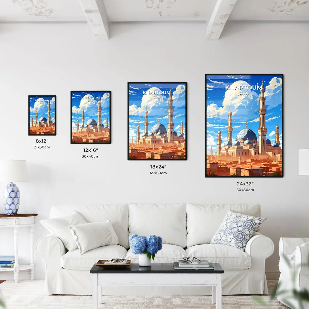 Khartoum Skyline Cityscape Painting Art Modern Buildings Blue Sky Clouds Vibrant Default Title