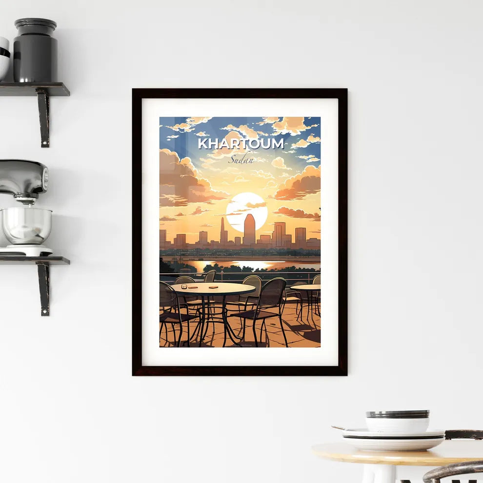 Vibrant Painted Khartoum Sudan Skyline Table Chairs City Background Art Default Title