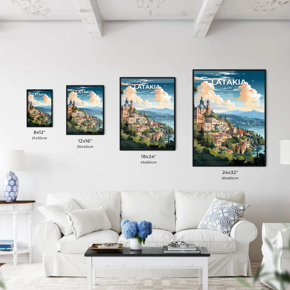 Expressive Latakia City Skyline Painting: Vibrant Artistic Interpretation by the Sea Default Title