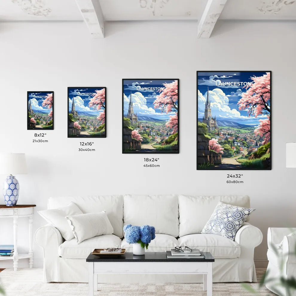 Vibrant Launceston Australia Skyline Depicting Local Church and Urban Landscape Default Title