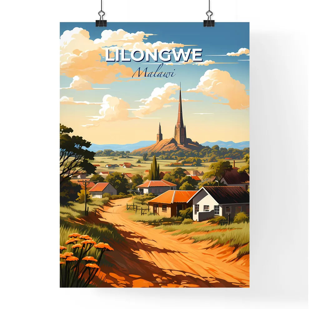 Vibrant Lilongwe Malawi Skyline Painting Road to Village Default Title