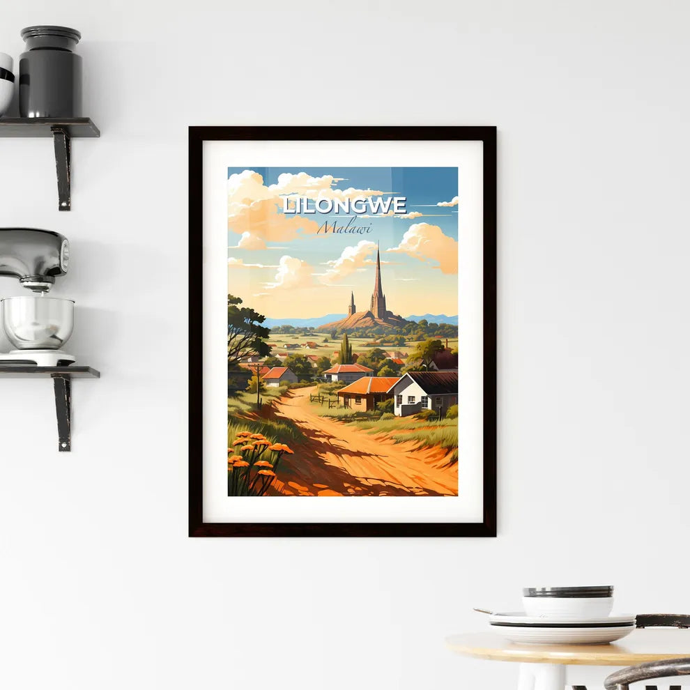 Vibrant Lilongwe Malawi Skyline Painting Road to Village Default Title