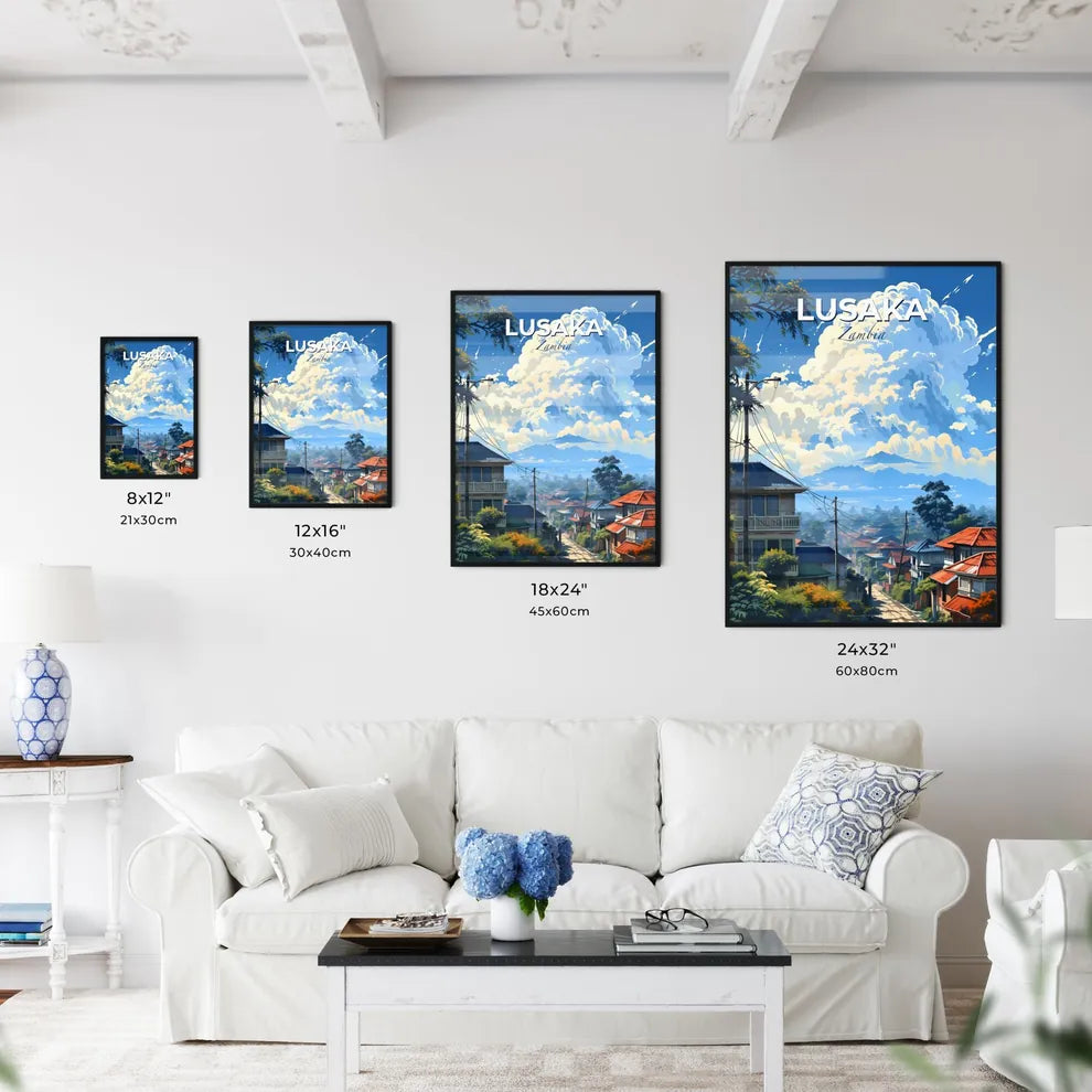 Vibrant Lusaka, Zambia Skyline Urban Landscape Cityscape Painting Digital Art Default Title