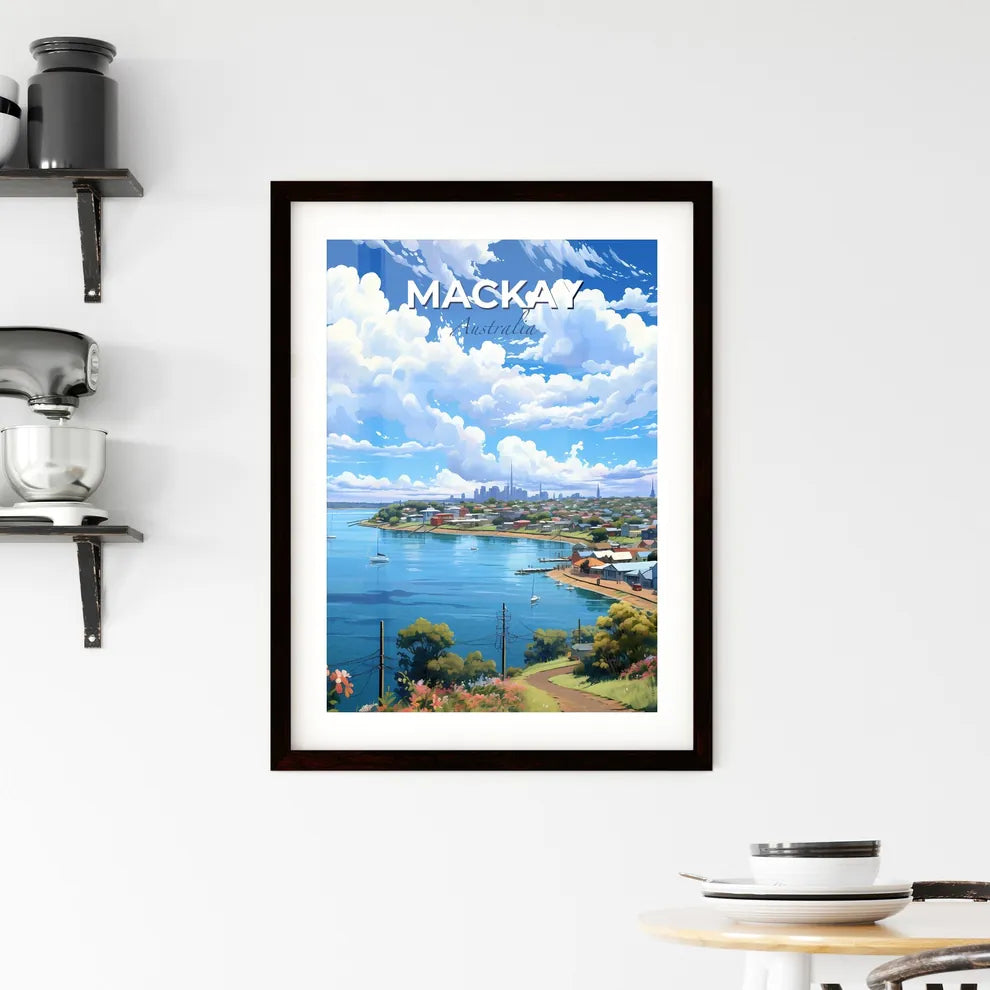 Mackay Australia Colorful City Skyline Canvas Painting Art by the Waterfront Default Title