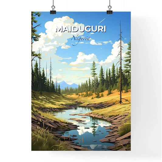 Vibrant African Forest Painting: Maiduguri, Nigeria Skyline Stream Default Title