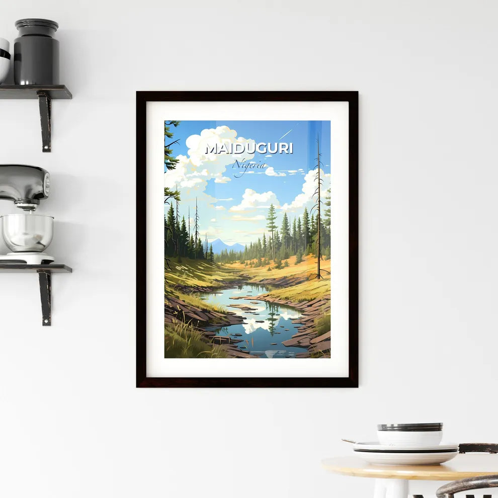 Vibrant African Forest Painting: Maiduguri, Nigeria Skyline Stream Default Title