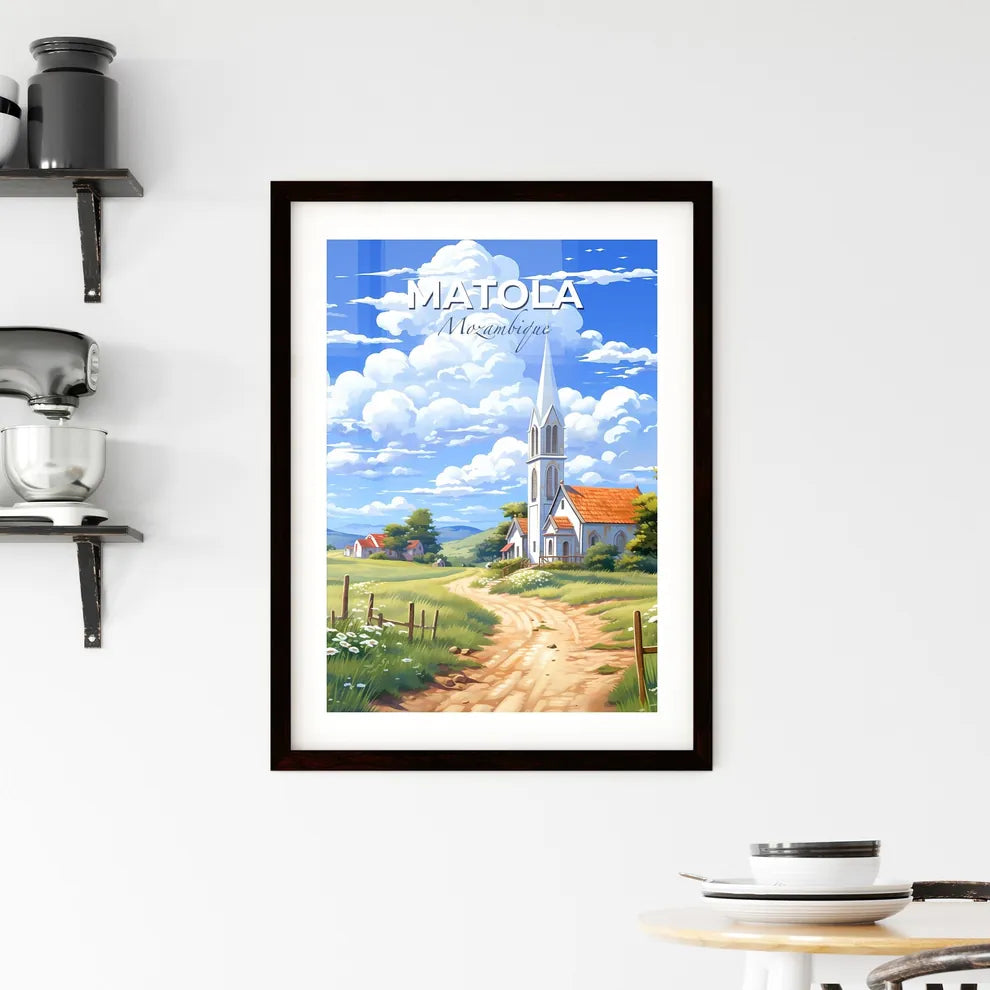 Matola Mozambique Skyline Colorful Church Painting Art Field Default Title