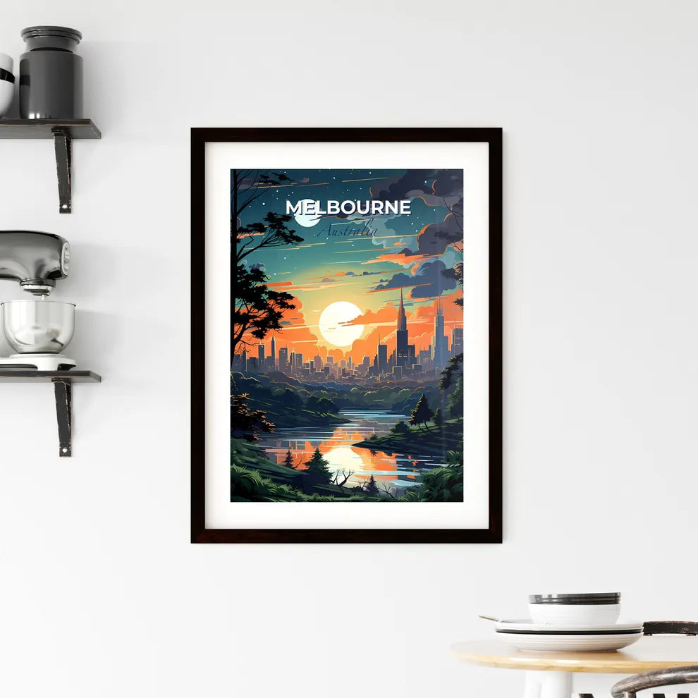 Impressive Artistic Melbourne Cityscape with River and Greenery Default Title