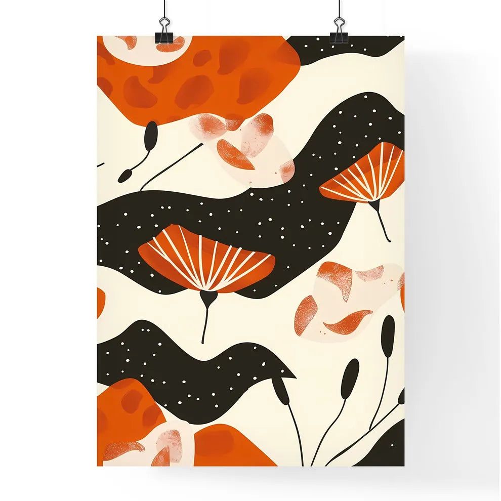 Whimsical Folkloric Geometric Florals: Organic Nature-Inspired Shapes Poster