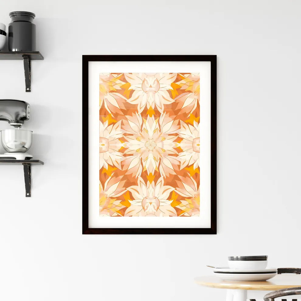 Mexican Floral Geometrical Shapes Non Unifor Framed Print