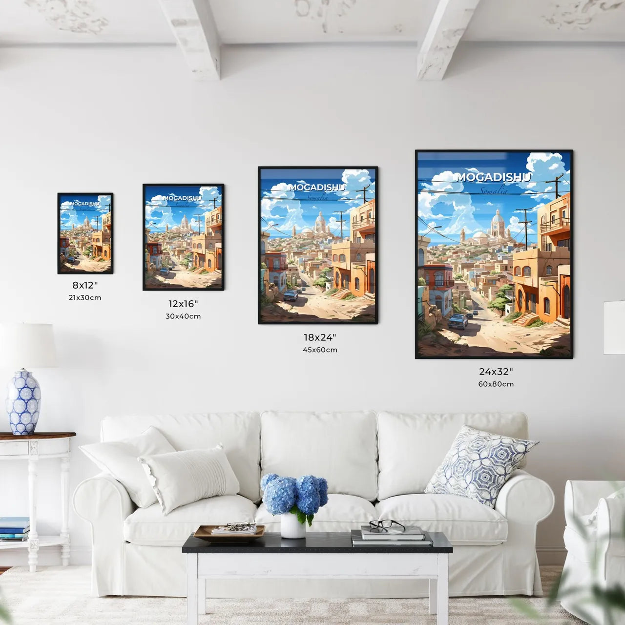 Vibrant Mogadishu Skyline Street Painting Art Cityscape Default Title