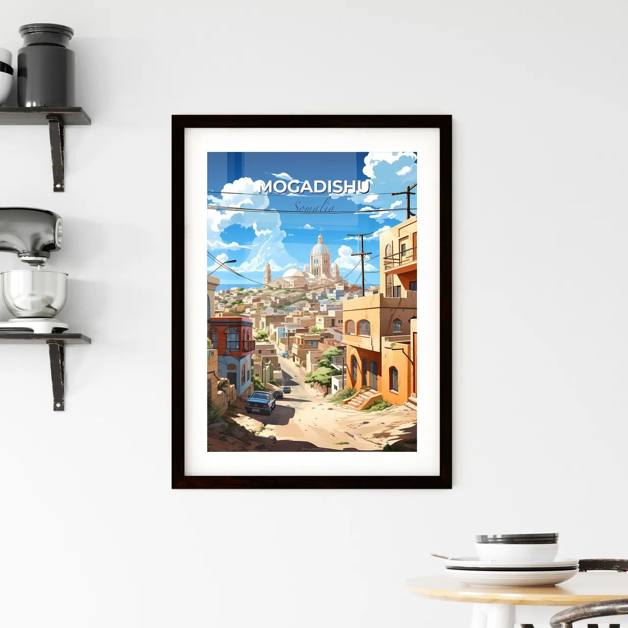 Vibrant Mogadishu Skyline Street Painting Art Cityscape Default Title