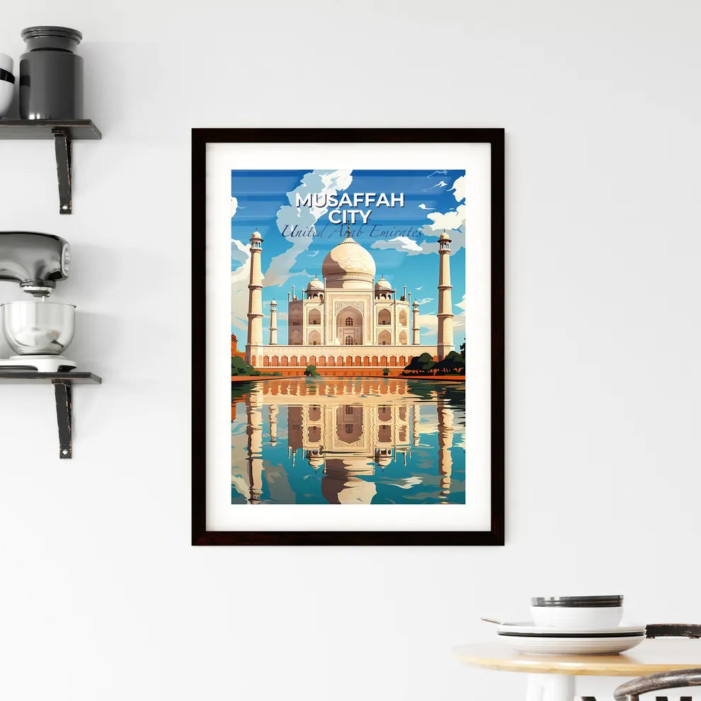 Musaffah City Skyline Painting Depicting Vibrant Architecture and Water Landscape Default Title