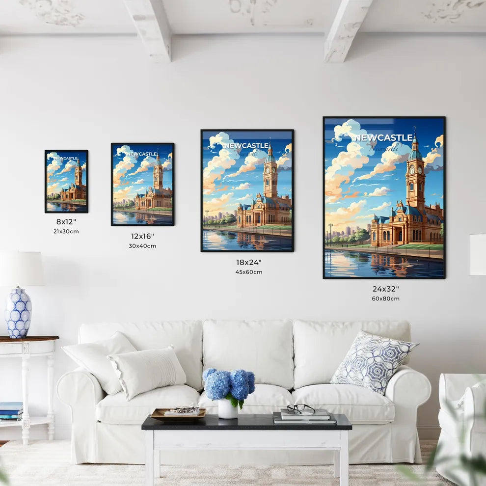 Newcastle Australia Building Skyline Painting Clock Tower Art Painting Vibrant Sydney Default Title