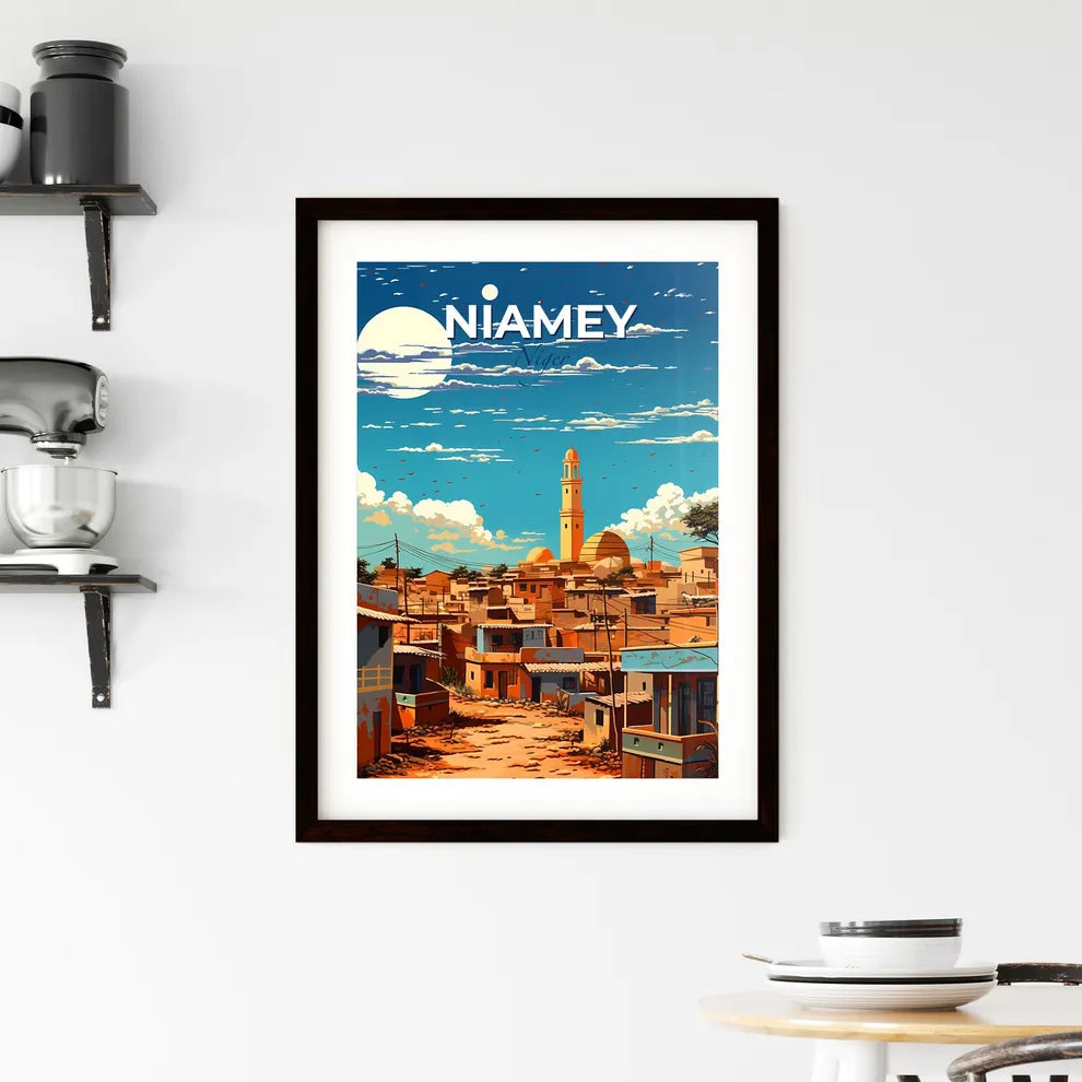 Niamey Niger Cityscape Skyline Artistic Painting Tower Buildings Vibrant Colors Default Title