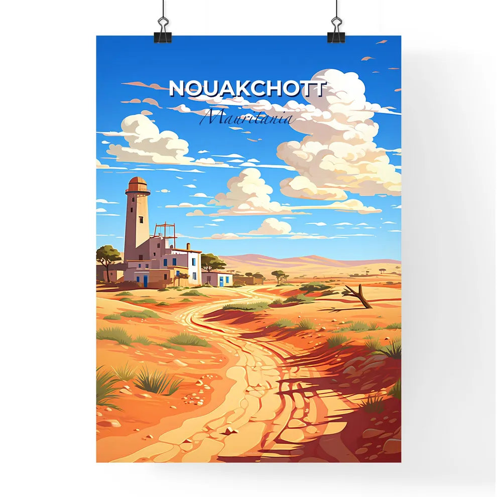 Abstract Art Nouakchott Mauritania Cityscape Street House Painting Default Title