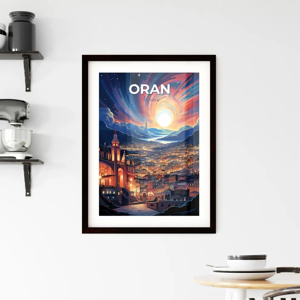 Colorful Oran Algeria Skyline Painting with Vibrant Urban Landscape Default Title