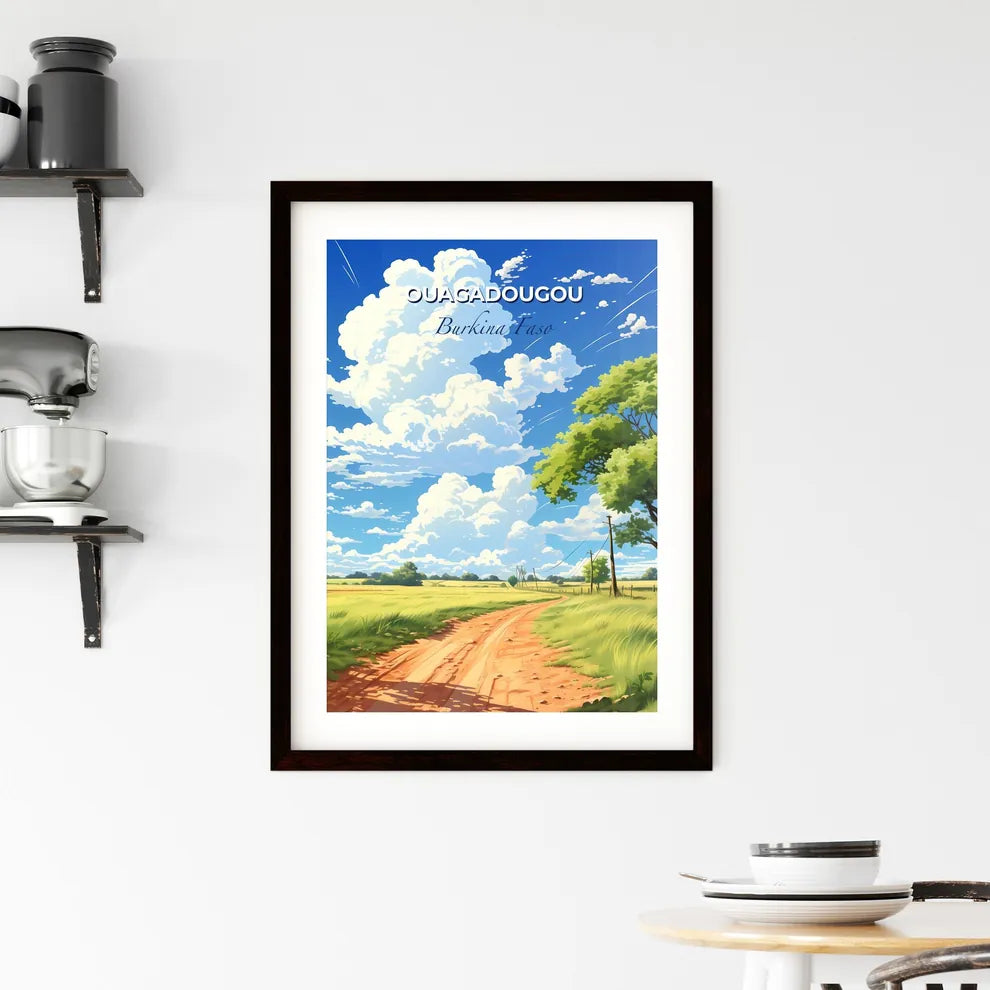 Vibrant African Art Ouagadougou Burkina Faso Cityscape Dirt Road Trees Grass Default Title