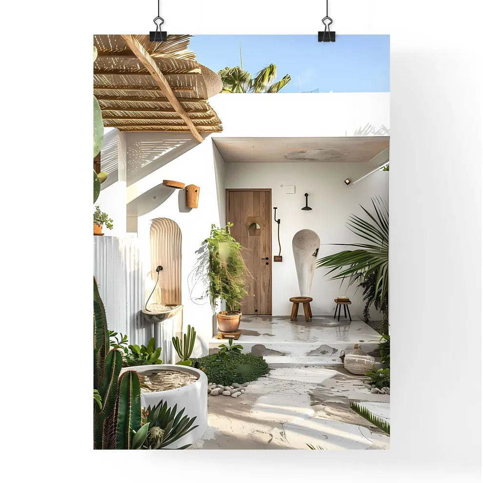 Minimalist Outdoor Garden Oasis | White Wall Poster