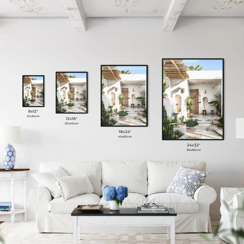 Minimalist Outdoor Garden Oasis | White Wall - Kitchen Hangings