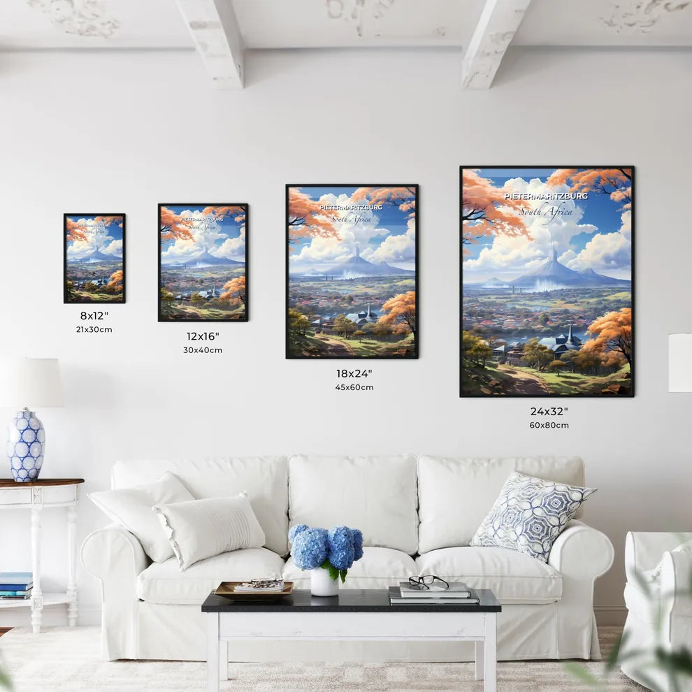 Pietermaritzburg Skyline Painting Landscape Cityscape South Africa Art Vibrant Colorful Default Title