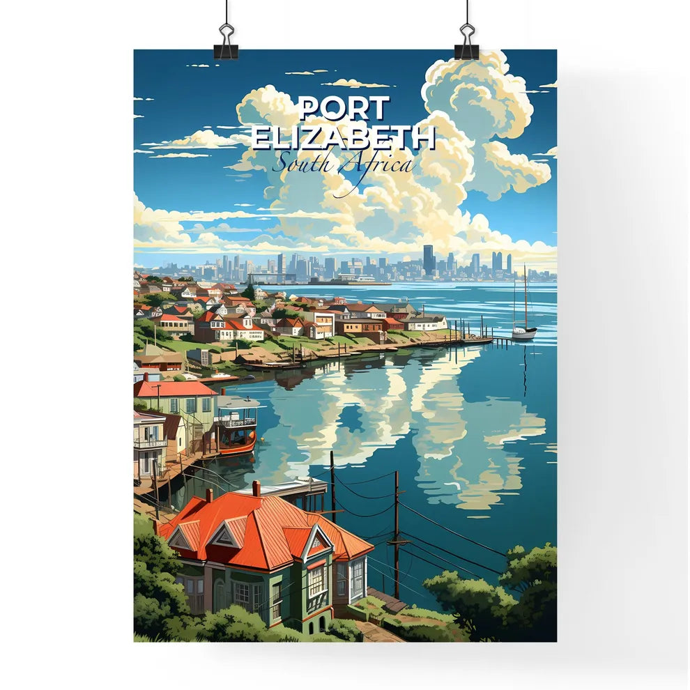 Expressive Painting of Port Elizabeth Skyline, South Africa, by the Ocean Default Title