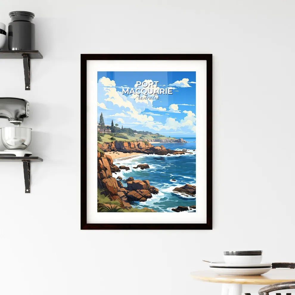 Artistic Beachscape of Port Macquarie Skyline: Vibrant Depiction of Tranquil Australian Coastline Default Title