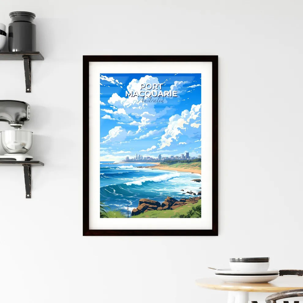 Port Macquarie Beach City Skyline, Australia, Digital Painting, Vibrant Artwork, Waves, Cityscape, Travel Default Title