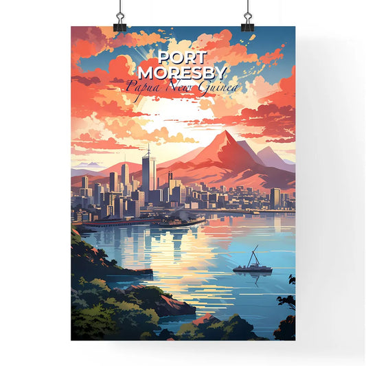 Port Moresby Skyline Cityscape Painting Papua New Guinea Waterfront Art Default Title