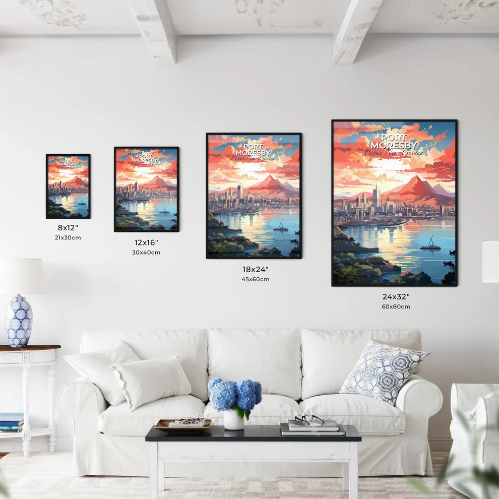 Port Moresby Skyline Cityscape Painting Papua New Guinea Waterfront Art Default Title