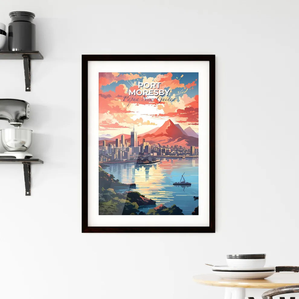 Port Moresby Skyline Cityscape Painting Papua New Guinea Waterfront Art Default Title