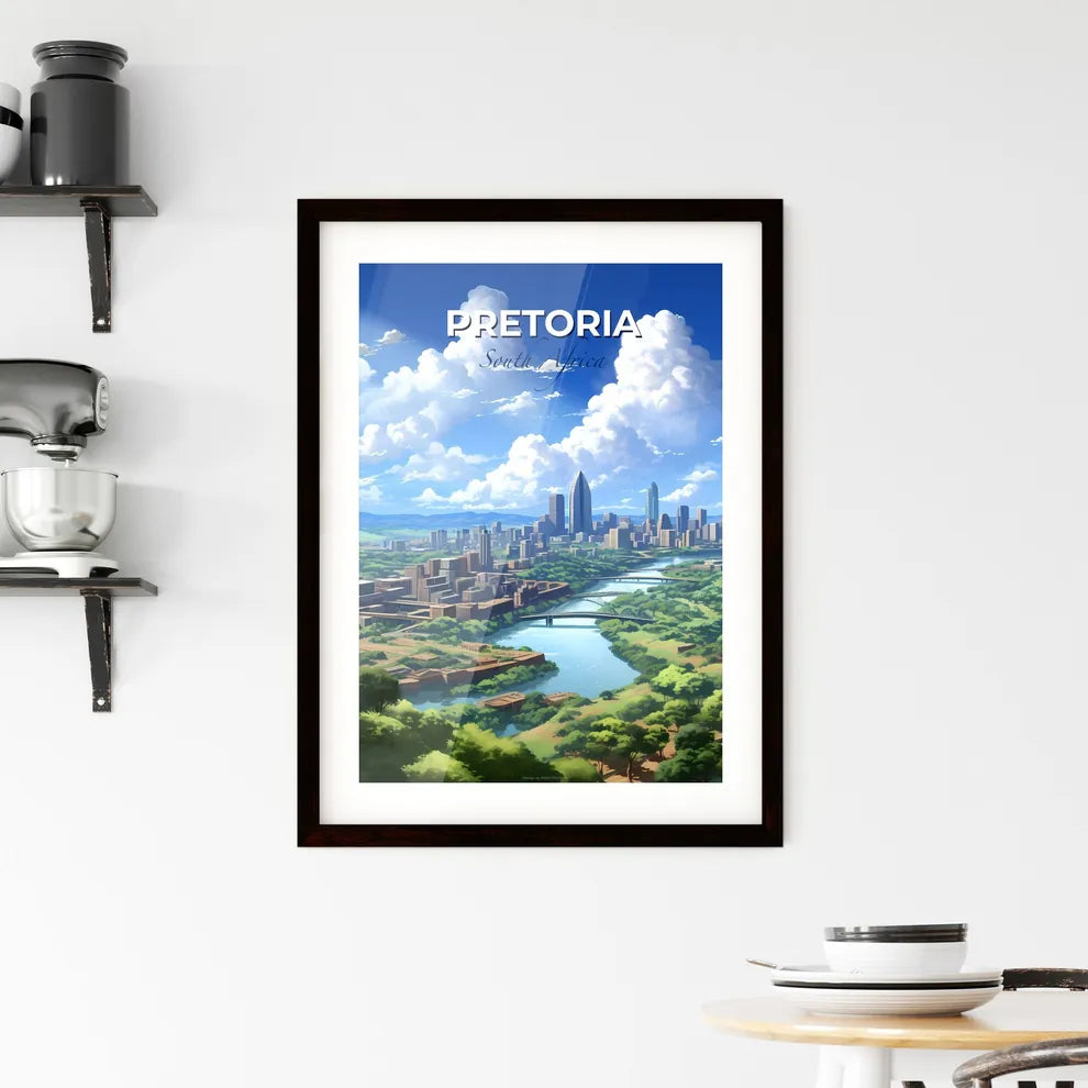 Pretoria Skyline City View African South Africa Painting Art Impressionism River Bridge Urban Architecture Default Title