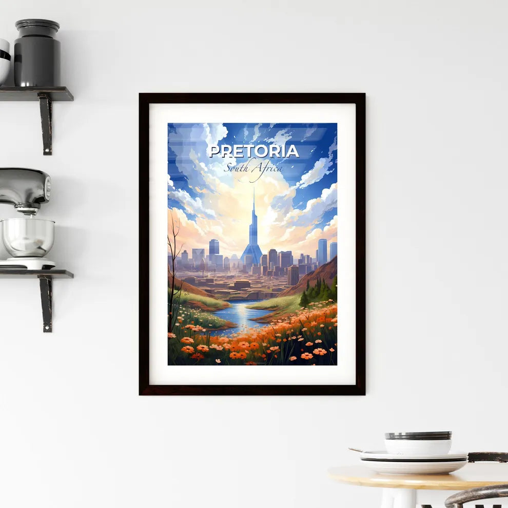Vibrant City Skyline Landscape with Flowers Art Default Title